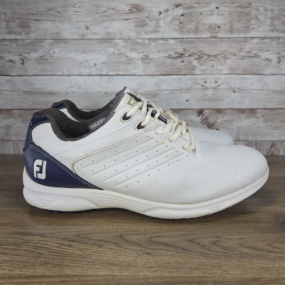 Footjoy Arc SL Men's Size 10 Wide M Spikeless Golf Shoes White Leather Lace Up